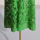 Women Dresses Spring Stand Collar Embroidery Hollow Dress (Qymy0409)
