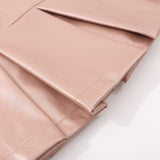 Women Skirt Glossy Pleated Skirt Girls' A- line Skirt