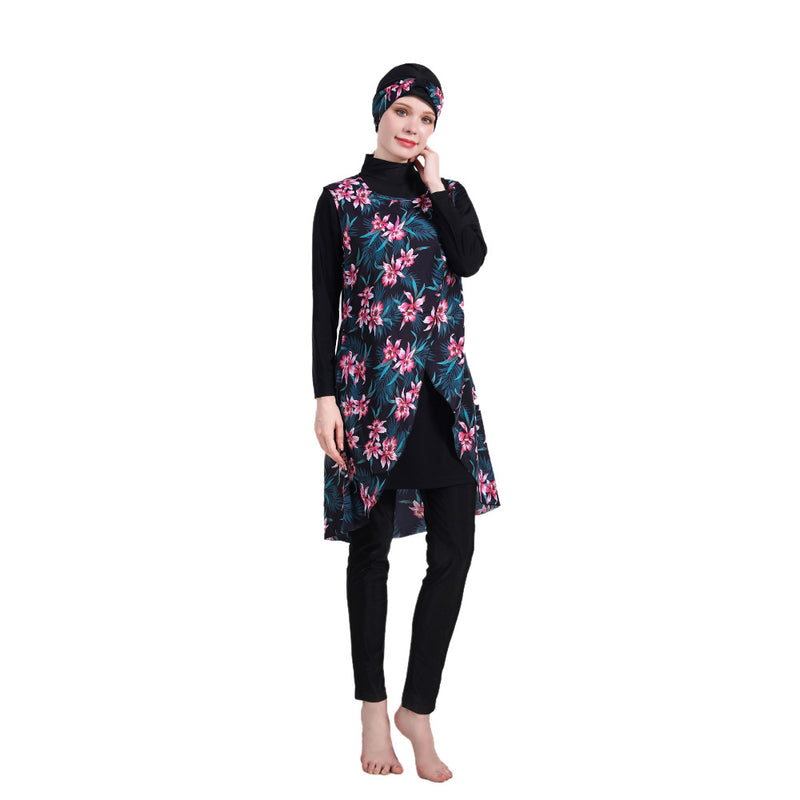 Muslim Bathing Suits Swimsuit Four-Piece High Elastic Swimsuit Beachwear