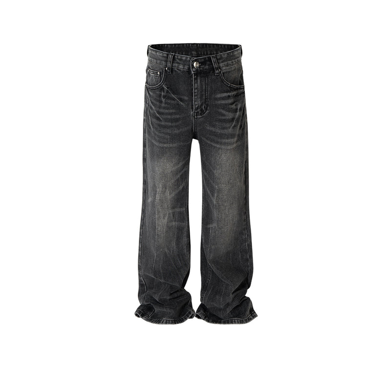 MIJKO Men's Vintage Pants MIJKO Men's Women's Washed Pants Straight Jeans