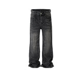 MIJKO Men's Vintage Pants MIJKO Men's Women's Washed Pants Straight Jeans