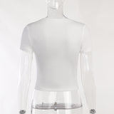 Women T-shirt Casual Short-Sleeved Top Slim round Neck T-shirt