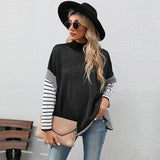 Women Knitted Sweater Autumn and Winter Striped Sweater Women's Loose