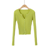 Women Sweater Knitwear V-neck Long-Sleeve Knitwear Spring and Autumn Thin Cardigan Sweater