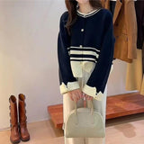 Women Knitwear Autumn and Winter round Neck Sweater Loose Knitted Cardigan