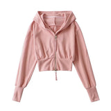 Women Jacket Double Zipper Patchwork Hoodie Women's Cardigan Jacket