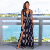 Women Date Dress Summer Sexy Slit Backless Slip Dress