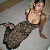 Women Dresses Sexy Lace Bow Suspenders Dress