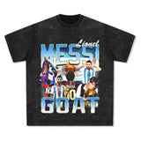 Mens Vintage Football T-Shirt Vintage Macy Print Short Sleeve T-Shirt