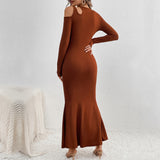 Women Dress Hollow-out Slim-Fit Sheath Dress