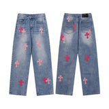 CHH Chrome Hearts Jeans Unisex Casual Loose Jeans