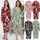 Women Date Dress Autumn and Winter Leisure Blouse Collar Dress Long Dress