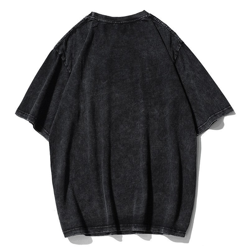 Old dark printed retro t-shirt, short sleeves