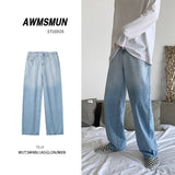 Men Jeans Spring and Autumn Jeans Straight-Leg Trousers