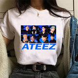 2024New Ateez Graphic Printed T-shirt for Women Summer Short