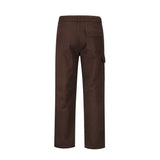 Men Sweatpants Solid Color Cargo Casual Trousers Pleated Pocket Straight-Leg Pants