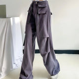 Women Sweatpants Vintage Harem Pants Casual Jeans Loose Straight Wide Leg Pants