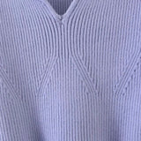 Women Sweater Knitwear Vintage Low-Neck Sweater Spring and Autumn Long Sleeve Short Top