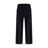 Men Sweatpants Wide Leg Trousers Men's Loose Casual Striped Sports Straight Pants