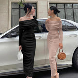 Women Dresses Long Sleeve Dress Autumn Sheath Dress