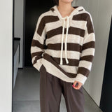 Women Winter Knitted Sweater Autumn and Winter Stripes Casual Loose Sweatshirt N2376