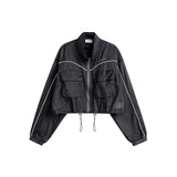 Unisex Jacket Stand Collar Jacket Sun Protection Top Women's Short Sports Jacket