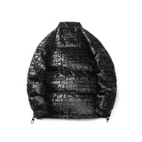 Unisex Winter Cotton Coat Dazzling Letter Stand-up Collar down Jacket