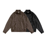 Unisex Hoodie Autumn Vintage Leather Jacket