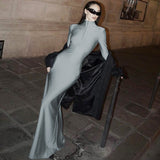 Women Dresses Autumn Sexy Zipper Slim Fit Long Sleeve Dress