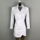 Women Dresses Shirt Dress Long Sleeve Short Dress V-neck
