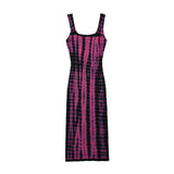 Women Dresses Summer Tie-Dye Vest Dress Backless Sexy Midi Skirt (Xds0414)