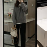 Women Knitwear Autumn and Winter Turtleneck Zipper Sweater Loose Sweater