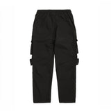 Men Sweatpants Solid Color Multi-Pocket Side Breasted Slit Overalls Casual Straight Trousers