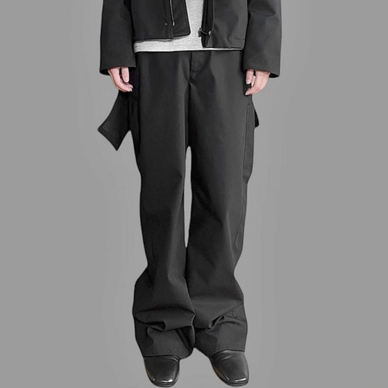 MIJKO Men's Vintage Pants MIJKO Men's Women's Straight Wide Feet Waterproof Zipper Casual Pants