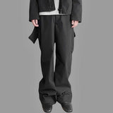 MIJKO Men's Vintage Pants MIJKO Men's Women's Straight Wide Feet Waterproof Zipper Casual Pants