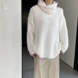 Women Winter Knitted Sweater V-neck Loose Top 1t8846