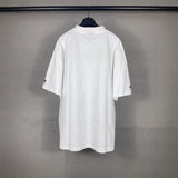 Men T-shirts Paris Ski Chest Left and Right Cuffs Embroidered Short Sleeves