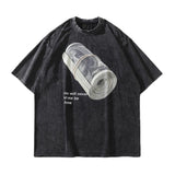 2024Dark Icon US Dollar Oversized Hip Hop T-shirt Men