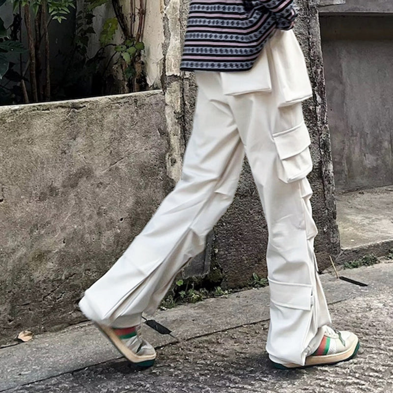 MIJKO Men's Vintage Pants MIJKO overalls men's and women's waist casual trousers