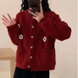 Women Knitted Cardigan Spring and Autumn Knitted Cardigan Top
