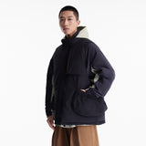 Unisex Winter Cotton Coat Three-Dimensional Large Pocket Stand Collar down Vest