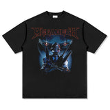 Mens Vintage Rock Band T-Shirt MEGADETH TRIVIUM High Street, Summer, Short Sleeve T-Shirt, Men's Top