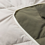 Unisex Winter Cotton Coat Color Contrast Patchwork Hooded Cotton-Padded Coat Retro Loose and Warm Arc Cotton-Padded Coat