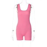 Women Jumpsuit Spring U-Collar Slim Fit Backless Jumpsuit (Hawthaw0412)