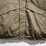 Unisex Winter Cotton Coat Pocket Decorative Hooded Cotton-Padded Coat Vintage Loose and Warm Cotton-Padded Coat
