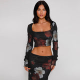 Women Co-Ord Set Long Sleeve Pullover Top Sheath Dress Suit