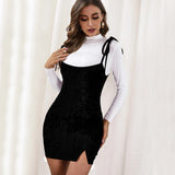 Women Dress Spring and Summer Sexy Slim-Fit Bow Sling Dress