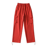 Women Sweatpants Spring and Autumn Leisure Pocket Wide Leg Pants
