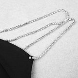 Women Evening Dress Crystal Drill Chain Straps Tulle Backless Evening Gown