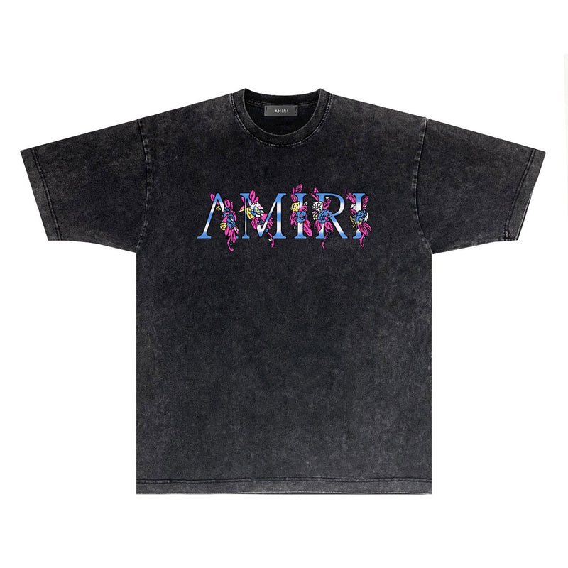 Amiri T-shirt Washed and Worn Retro Short Sleeve T-shirt